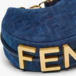 FENDI Fendigraphy Mini Blue FF denim flocked mini-bag - Image 2